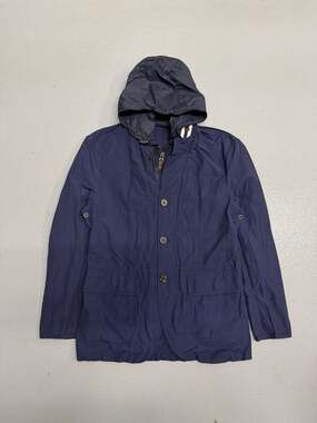 Women’s Polo Ralph Lauren Navy Field Jacket with Detachable Hood Windbreaker
